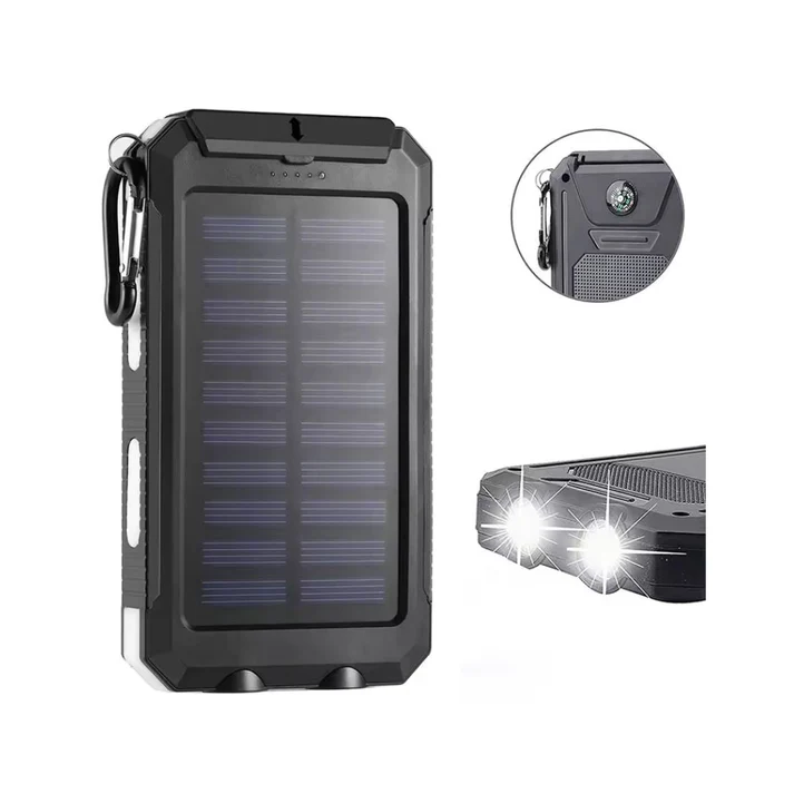 20.000 mAh powerbank med solceller