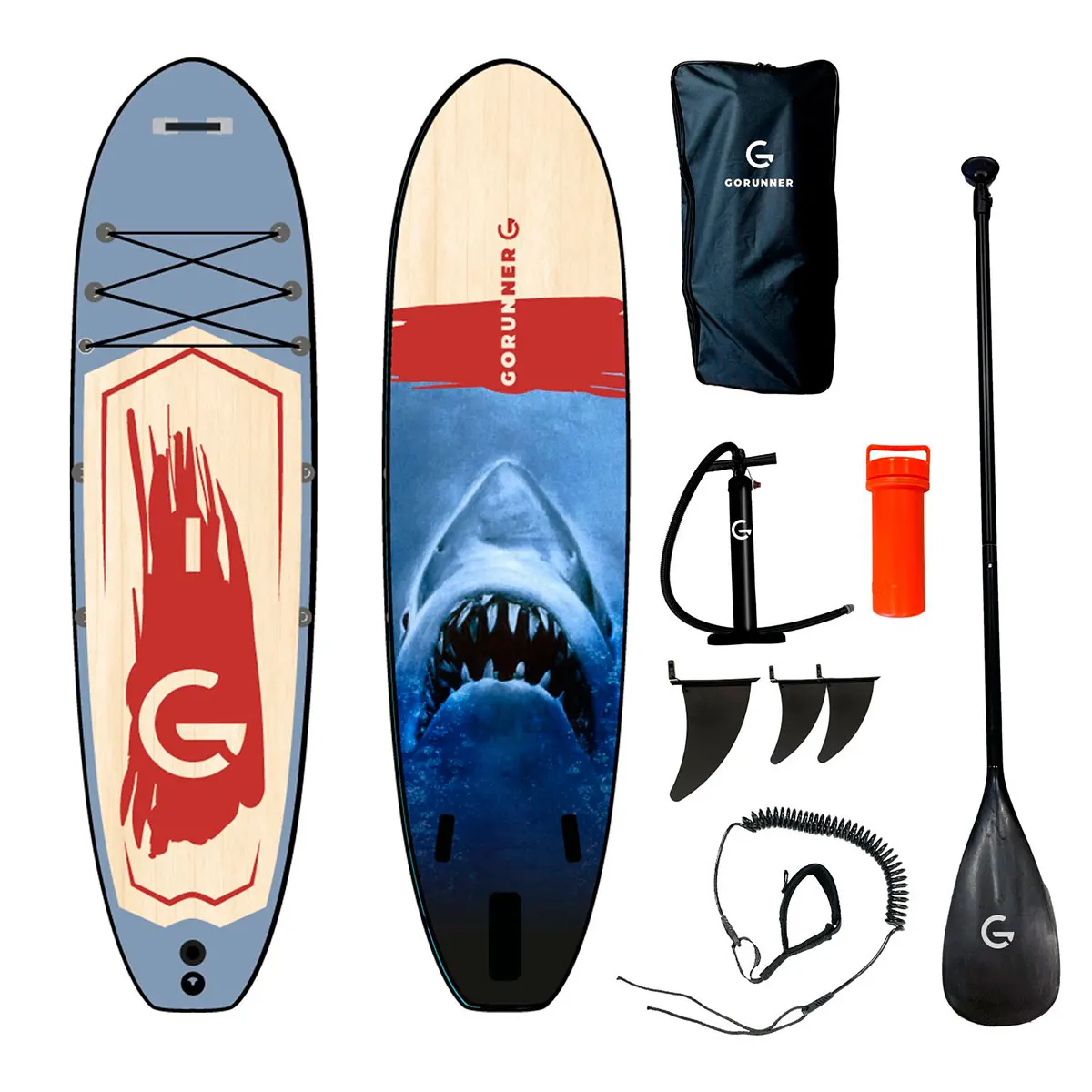 GoRunner Sup Shark Oppustelig Stand-Up-Paddleboard