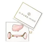A PURE MIND - REPAIR GAVEÆSKE ROSA QUARTZ ANSIGTSRULLE OG