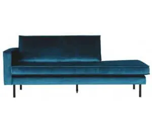 Daybed sofa i velour B206 cm - Blå