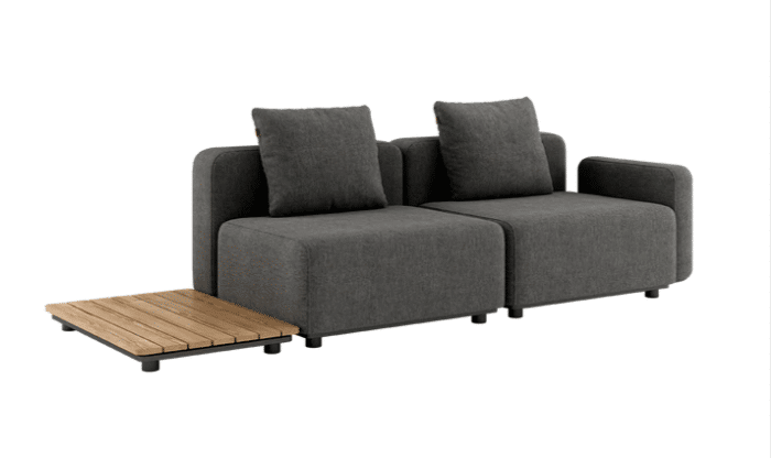 Cobana Lounge Sofa – 3 pers. m. sidebord inkl. puder
