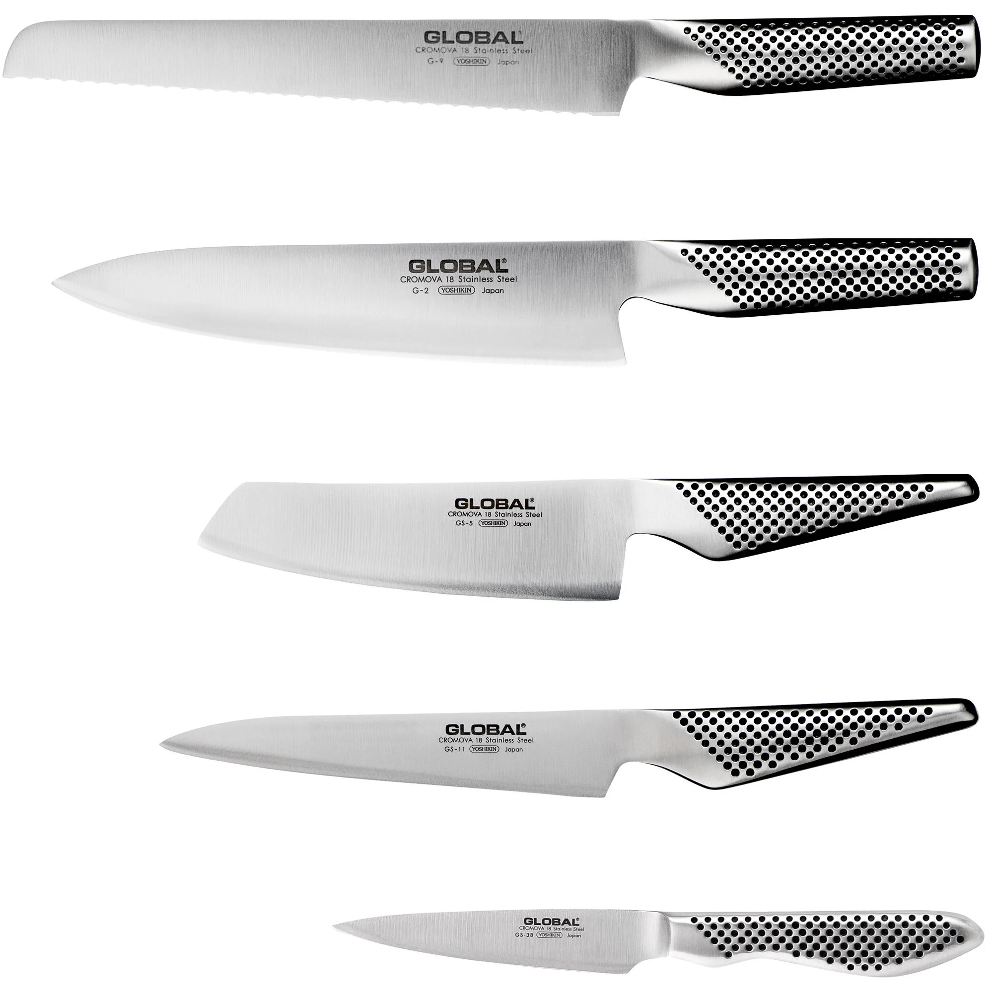 Global knivsæt med 5 knive
