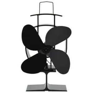 vidaXL varmedrevet ovnventilator 4 blade sort