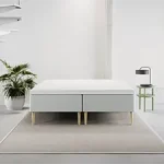 Tromsø Linen Box (Lysegrå) - 210x210 cm